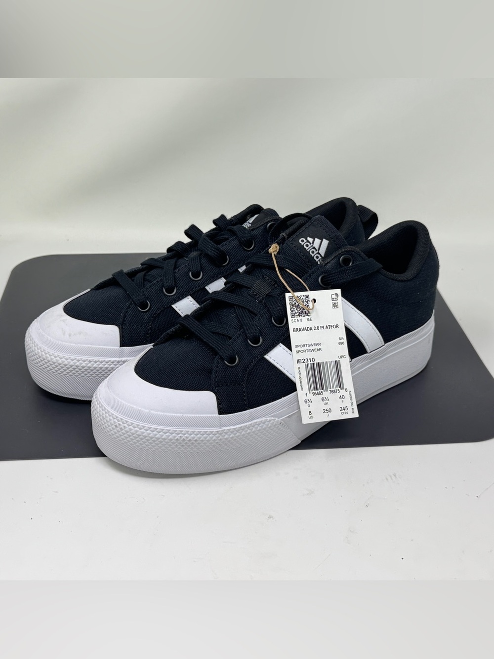 Adidas Bravada 2.0 Platform Mid Black White High Top Sneakers Women’s Size 8